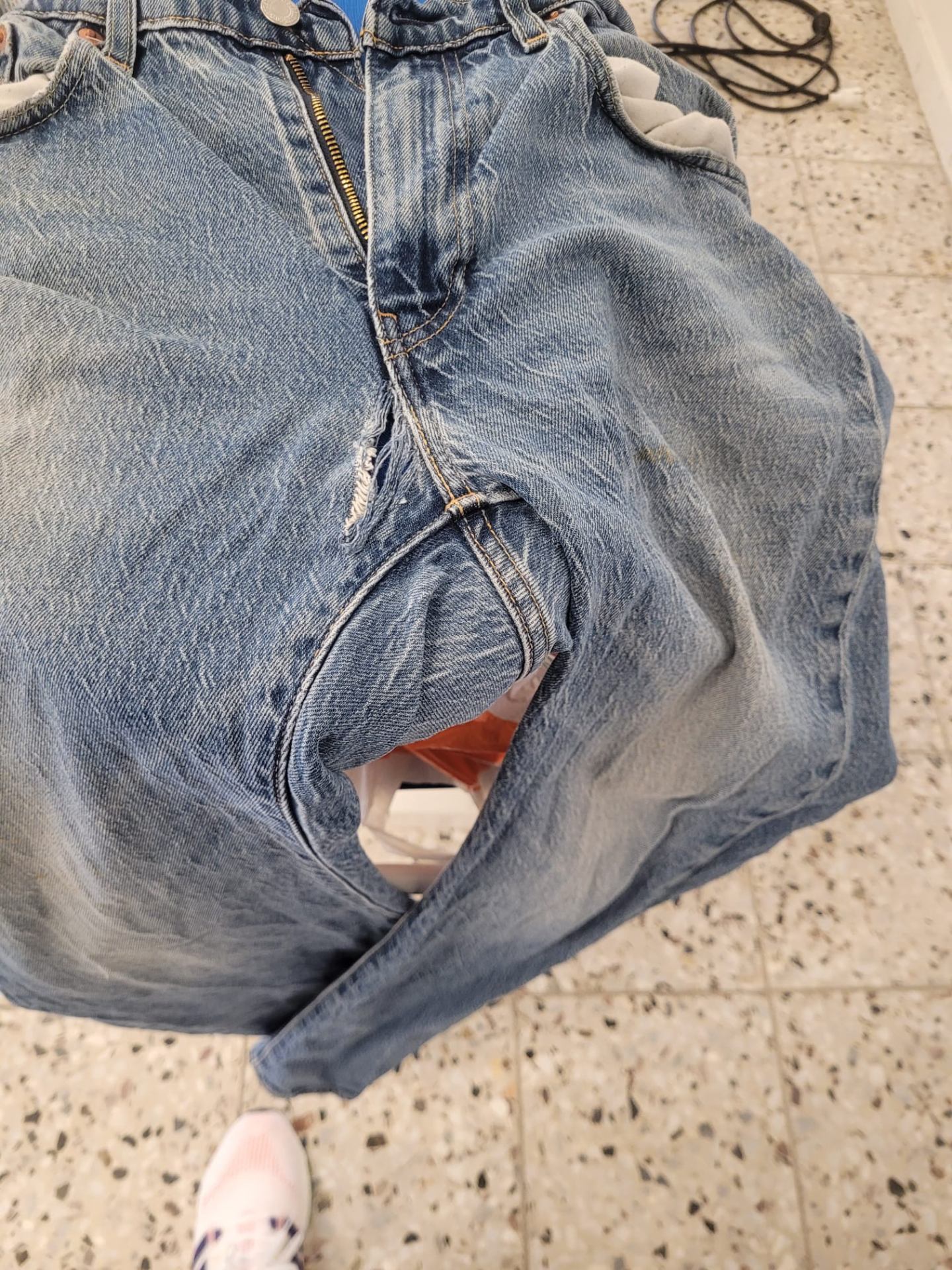 Jeans – Schritt erneuert – vorher